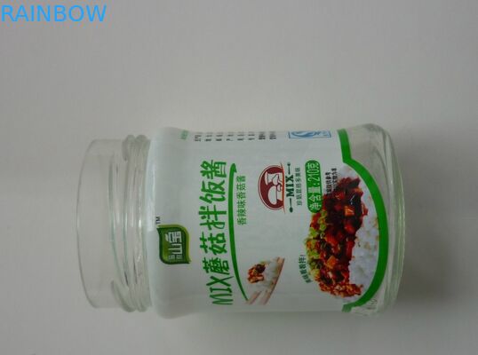 Label tahan air panas menyusut PVC untuk botol kaca keju saus tahu