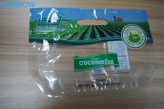Food Grade Transparan Tas Penyimpanan Ritsleting Sayuran Buah Sayuran Plastik