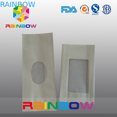 Gusset Kraft Paper Bag Untuk Kemasan Permen / Makanan Kering Dengan Jendela Yang Jelas