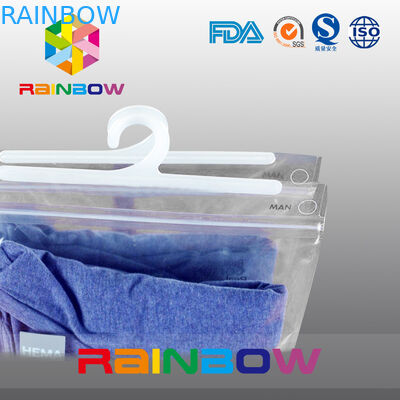 Tas Kemasan Pakaian Pria Dengan Ritsleting Dan Tas Kemasan Yang Jelas Gantungan