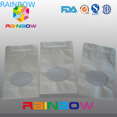 Brown Kraft Paper Bag Stand Up Packaging Bag Dengan Zipper, Ziplock Bag Untuk Permen / Makanan