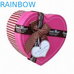 Kotak hadiah kertas daur ulang dekoratif berbentuk hati mewah, Pink Paper Box for Chocolate