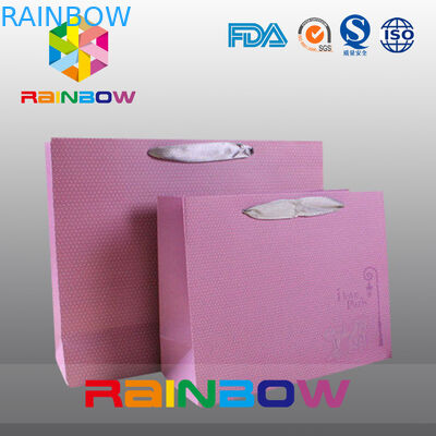 Tas Kertas Disesuaikan Bawah Persegi Dengan Tali Untuk Hadiah / Pakaian / Belanja