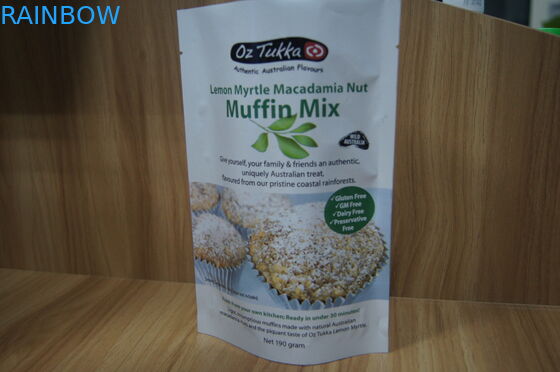 Dicetak Jelas Stand Up Aluminium Foil Cookies Kemasan Kantong Top Heat Sealing