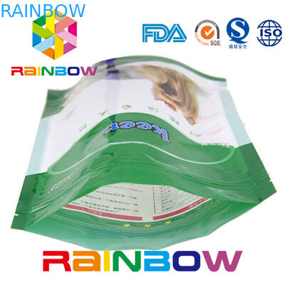 Foil Stand Up Kantong Makanan Hewan Peliharaan Dengan Ritsleting, Tas Anjing Plastik 500g Memperlakukan