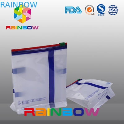 Ukuran Custom Putih Qual Seal Gusset Bawah Datar Kantong Dengan Slide Ziplock Untuk Kemasan Makanan
