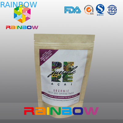 Dicetak Kantong Kertas Disesuaikan Ritsleting Doypack Makanan Kemasan Tas