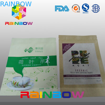 Dicetak Kantong Kertas Disesuaikan Ritsleting Doypack Makanan Kemasan Tas