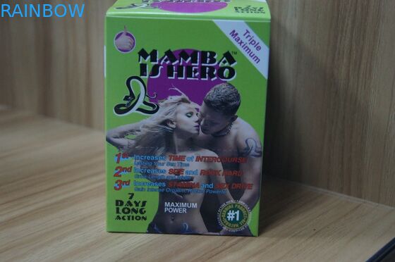 Black Mamba Seksual Pills Paper Box Packaging / Kartu Melepuh Dengan Embossing