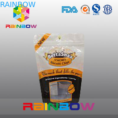 Stand Up Ziplock Kantong Plastik Bening Dengan Butterfly Hang Hole Untuk Permen / Makanan Ringan