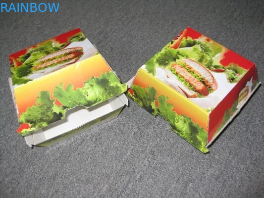 Karton Putih Berwarna-warni Kemasan Kotak Kertas Kemasan Untuk Hamburger