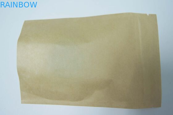 Clear Front Brown Kraft Paper Three Side Seal Bag Untuk Cookies Packaging