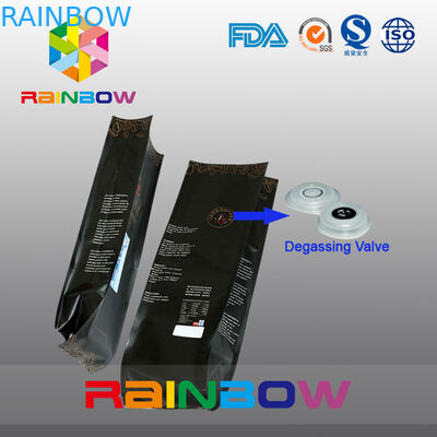 Disesuaikan Desain Aluminium Foil Coffee Pouch / Side Gusset 5lb Coffee Bag Dengan Valve