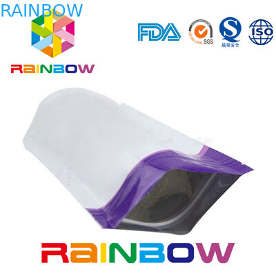 Suplemen Kemasan Glossy Stand Up Aluminium Foil Kantung Zip Lock Powder Bag
