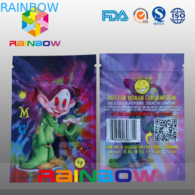 Cetak kustom Logo MG Herbal Dupa Tas Ziplock 5g 4g Rokok Asap Tas