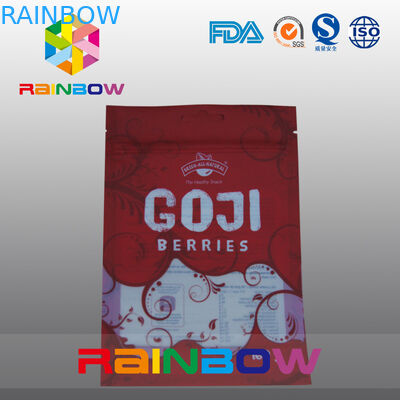 Tas Jendela Plastik Mylar Merah Dan Putih Dengan Ritsleting Atas Untuk Makanan / Garllic Ceria Segar