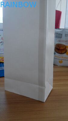 Square Bottom Tin Tie Ziplock Putih Kraft Paper Packaging Bag Untuk Coffee / Snack Food