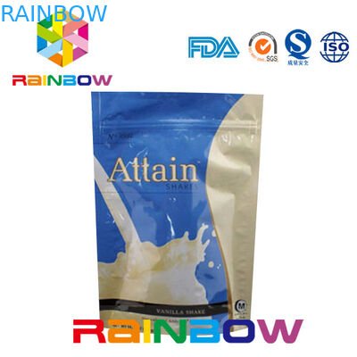Menghaluskan Dicetak Aluminium Foil Whey Protein Powder Packaigng Pouch Dengan Zipper