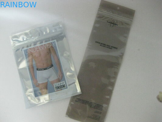 Clear Stand Up Plastic Underware Packaging kantong Zip Lock disesuaikan dicetak