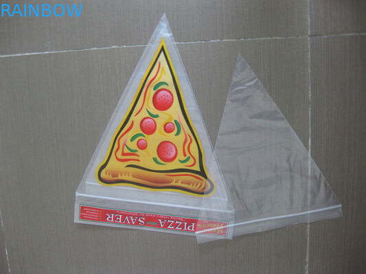 Plastik Pizza Saver Bag Bentuk Segitiga Tas, Tas Seal Grip Polos / Bening