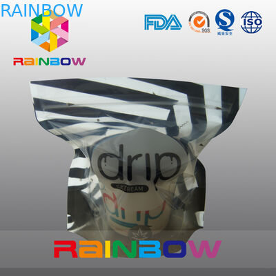 Stand Up Glossy Ice Cream Kemasan Kantong Plastik Dengan Jendela Yang Jelas Dan Ritsleting