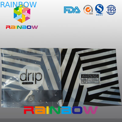 Stand Up Glossy Ice Cream Kemasan Kantong Plastik Dengan Jendela Yang Jelas Dan Ritsleting