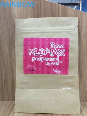 Kraft Mylar Ziplock Pouch Disesuaikan Stand Up Paper Bag Dengan Jendela Rectangular