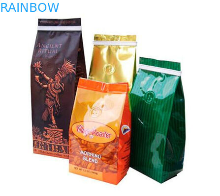 Bawah Gusset Matt Mylar Snack Bag Kemasan Aluminium Foil Coffee Bags Dengan Valve