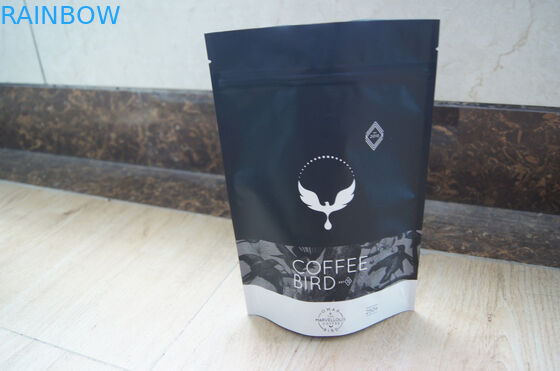 Kantong Teh Hitam Laminasi Matte Black Kemasan Kantong Kopi Foil Aluminium