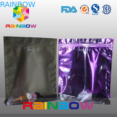 Resealable Stand Up Display Tas Kosmetik Kecil Dengan Ritsleting Dan Jendela