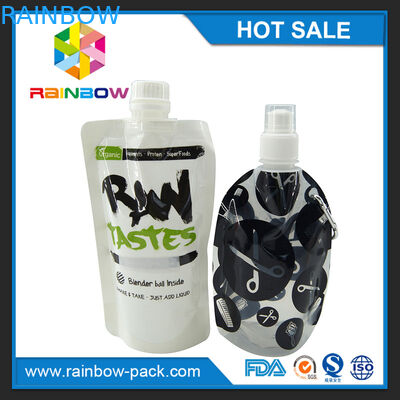 Berdiri makanan bayi Reusable menyemburkan kantong Kemasan dengan ritsleting di atas