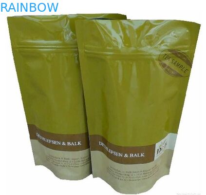 Food Grade Stand Up Aluminium Foil Kantong Plastik Untuk Kemasan Teh Dengan Zipper Top