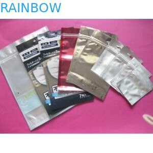 Kustom Dicetak Tiga Sisi Heat Seal Aluminium Foil Zip Lock Bag dengan Tear Notch