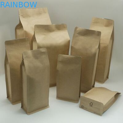 Stand Up Kraft Paper Bag Kantong Kertas Disesuaikan Dengan Foil / Ritsleting