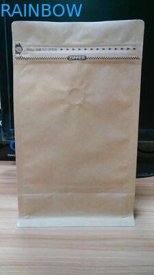 Stand Up Kraft Paper Bag Kantong Kertas Disesuaikan Dengan Foil / Ritsleting
