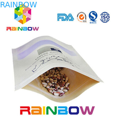 Tas Kertas Customised Brown Bawah Datar / Kantong Kertas Kerajinan Dengan Ritsleting