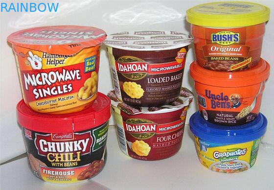 Susu Putih PVC / PET Kecilkan Lengan Label Pencetakan Panas Sensitif Gravure