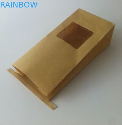 Foil Lined Snack Bag Kantong Kertas Kemasan Kantong Kertas Kraft Dengan Dasi Timah Dan Jendela