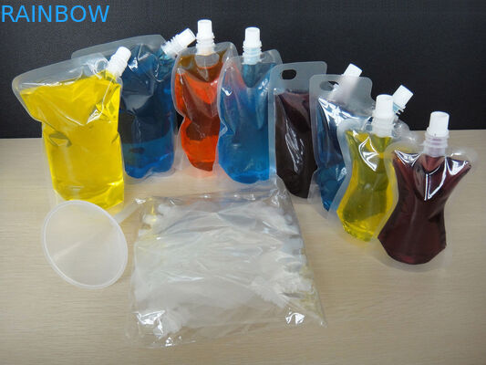 4oz 8oz 16oz 32oz PA / PE Stand up Transparent Spout Bag untuk Kemasan Anggur