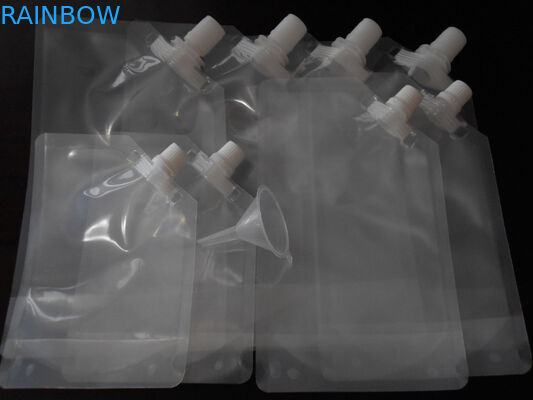4oz 8oz 16oz 32oz PA / PE Stand up Transparent Spout Bag untuk Kemasan Anggur