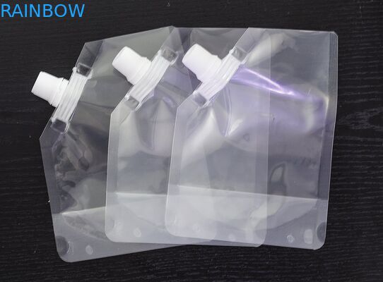 4oz 8oz 16oz 32oz PA / PE Stand up Transparent Spout Bag untuk Kemasan Anggur