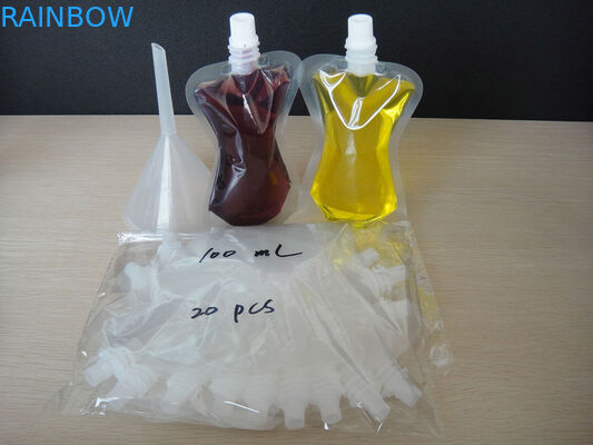 4oz 8oz 16oz 32oz PA / PE Stand up Transparent Spout Bag untuk Kemasan Anggur