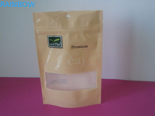 Kemasan Kantong Aluminium Foil Daur Ulang Laminasi Stand Up Matt Mylar Pouch dengan Jendela