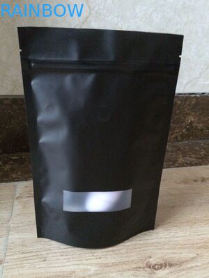 Kemasan Kantong Aluminium Foil Daur Ulang Laminasi Stand Up Matt Mylar Pouch dengan Jendela