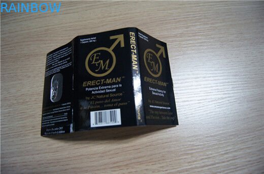Kotak Display Kemasan Pil Peningkatan Seks dan Kartu Blister Kartu Kertas ERECT-MAN