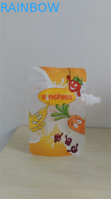 Food Grade Stand Up Spout Pouch untuk Makanan Bayi, Minuman, Jus dengan Zipper &amp; Side Spout