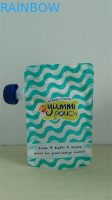 Food Grade Stand Up Spout Pouch untuk Makanan Bayi, Minuman, Jus dengan Zipper &amp; Side Spout