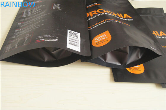 Pencetakan Disesuaikan Stand Up Foil Pouch Packaging Bag Untuk Protein Powder