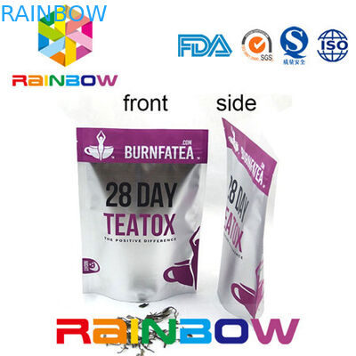 Side Gusseted Doy Pack Kertas Kraft Teh Kemasan Tas Aluminium Foil Kantong Plastik Ziplock