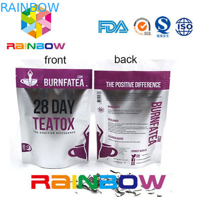 Side Gusseted Doy Pack Kertas Kraft Teh Kemasan Tas Aluminium Foil Kantong Plastik Ziplock